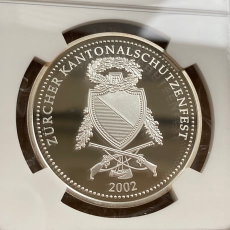 【NGC鑑定PF69】スイス チューリッヒ射撃祭2002年 ウナとライオン 50フラン銀貨 シルバープルーフコイン Una Lion