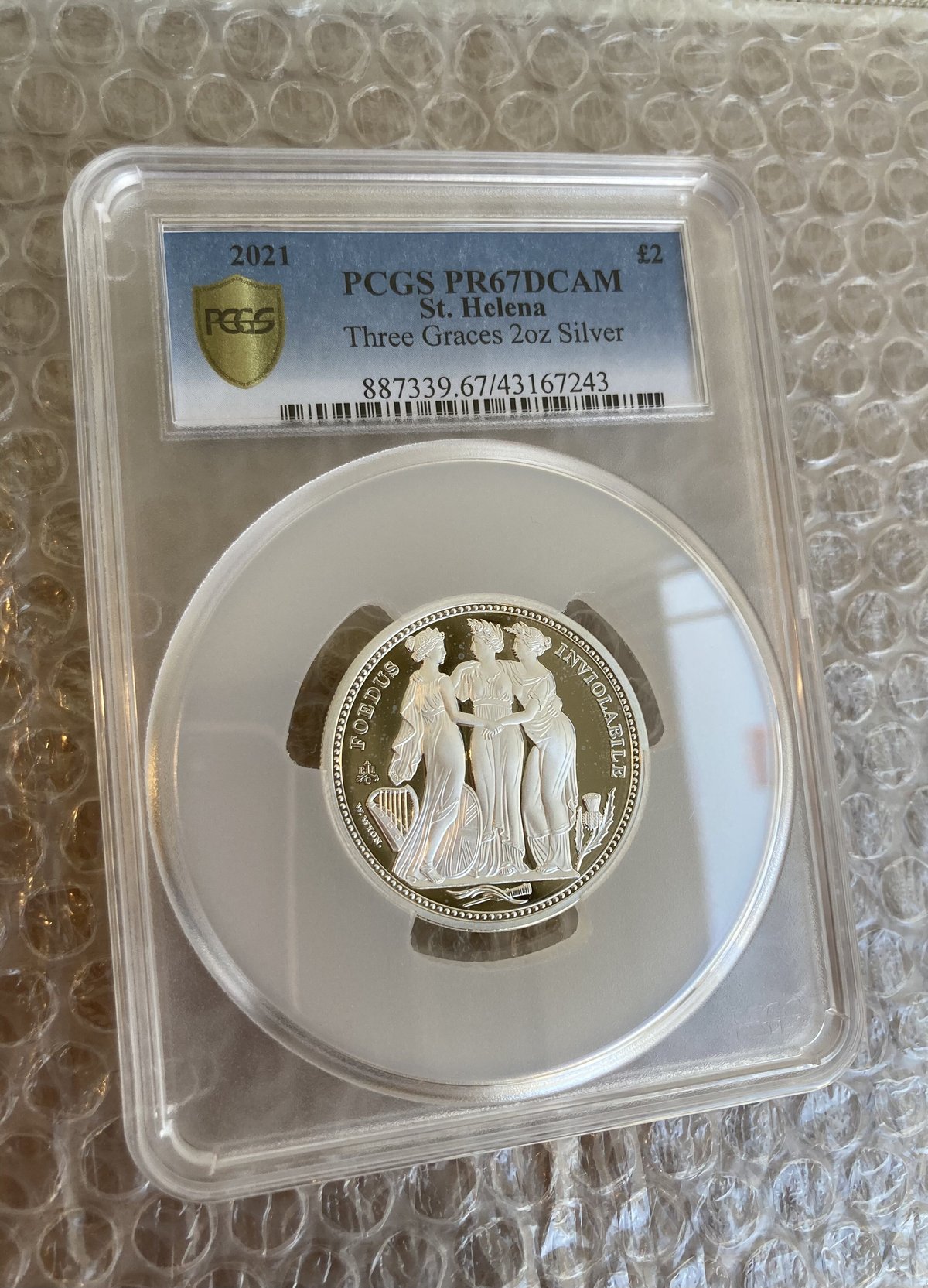 1835 イギリス スリーグレイセス プルーフ銀貨 PCGS PR67 DCAM 1835