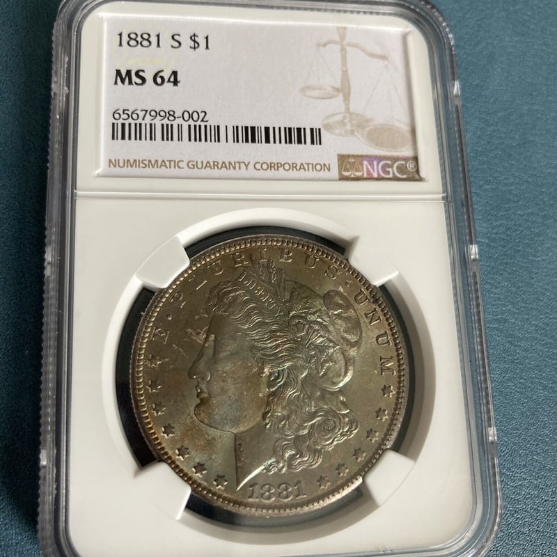 1881-Sアメリカ モルガンダラー 銀貨 PCGS MS66 - アンティーク 