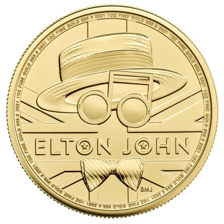 BU版 エルトン・ジョン 1オンス金貨 100ポンド プルーフコイン ゴールド  英国 ロイヤルミント ELTON JOHN Royal Mint