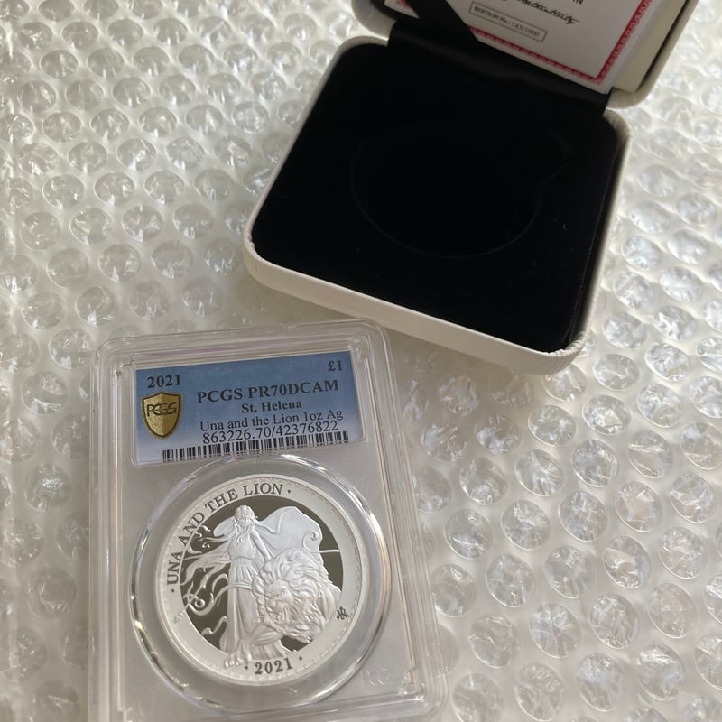 PCGS鑑定PR70】 ウナとライオン 2021年 イギリス領セントヘレナ造幣局