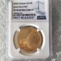 ジェームズボンド 007 MS70FR 2020年 NGC鑑定 1oz 銀貨 第2貨・1オンス銀貨】2020年 007 ジェームズ・ボンド 2ポンド
