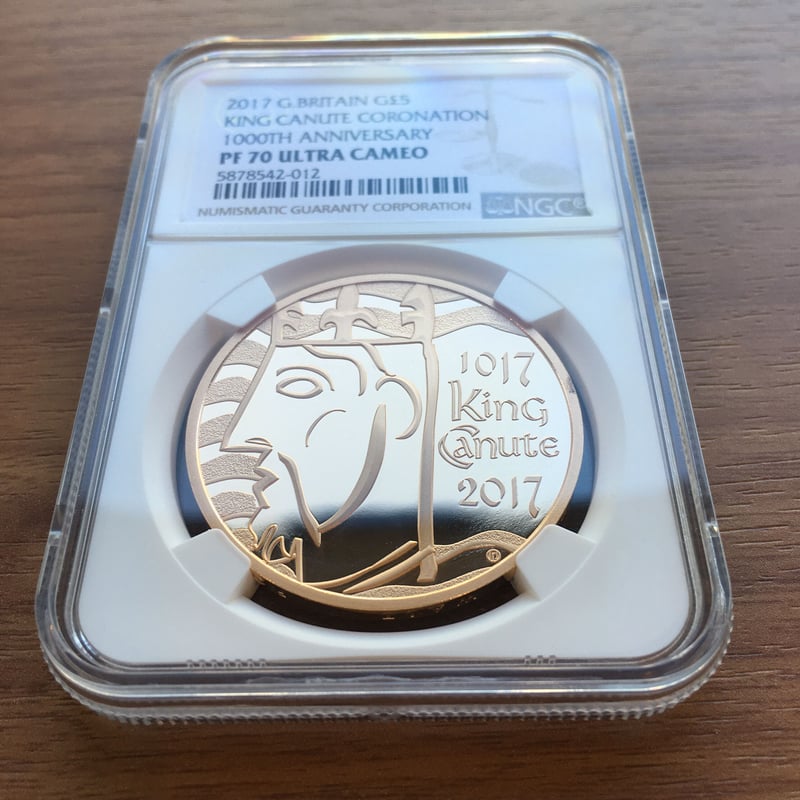 NGC・PF70UC】2017 キングクヌート 戴冠1000周年 5ポンド金貨