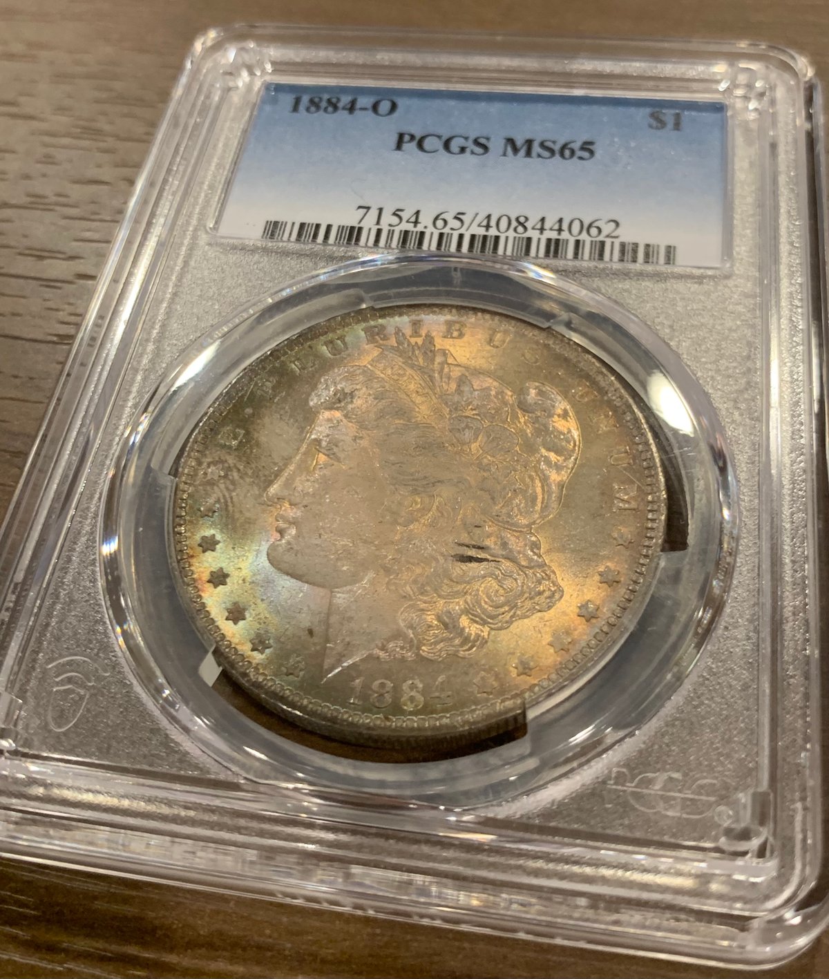 レインボートーン・両面】PCGS鑑定MS65 1884-O モルガンダラー