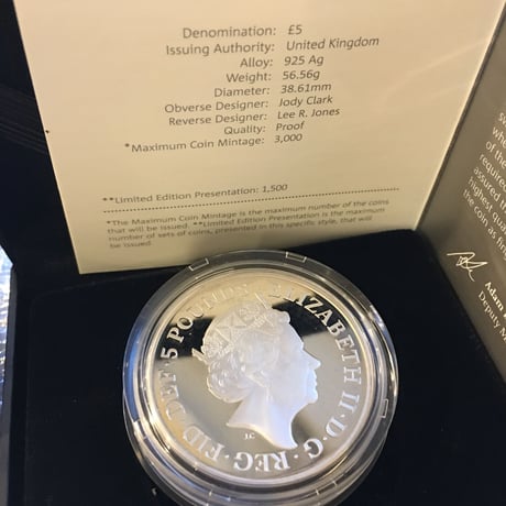 【ピエフォー版】英国 2017 キングクヌート 戴冠1000周年 5ポンド銀貨・プルーフコイン イギリス ロイヤルミント シルバー 箱ケースあり