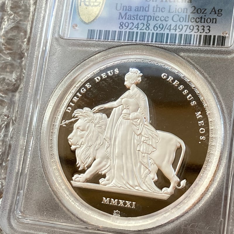 PCGS鑑定PR69】ウナとライオン 2021年 セントヘレナ造幣局