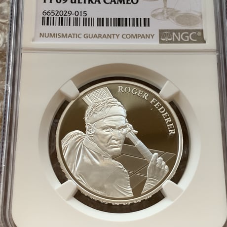 【NGC鑑定PF69】 ロジャーフェデラー 20フラン銀貨 シルバープルーフコイン スイス連邦造幣局 モダンコイン テニス 芝の王者 ジョコビッチ ナダル 錦織圭 BIG4 Roger Federer
