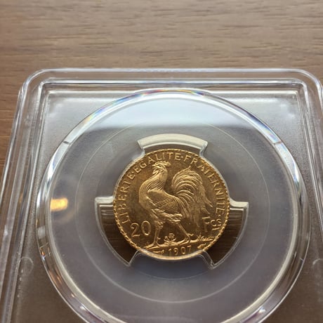 【PCGS MS66】フランス 1907年 20フラン ルースター金貨 コイン ゴールド 聖マリアンヌ 1907 FRANCE G20F