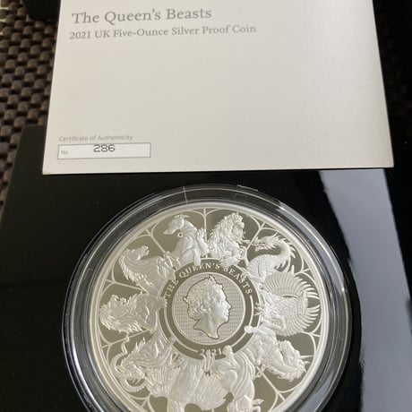コンプリーター版 2021 クイーンズビースト 5オンス 10ポンド銀貨 プルーフコイン シルバー QUEEN'S BEASTS COMPLETER 5oz Silver coin