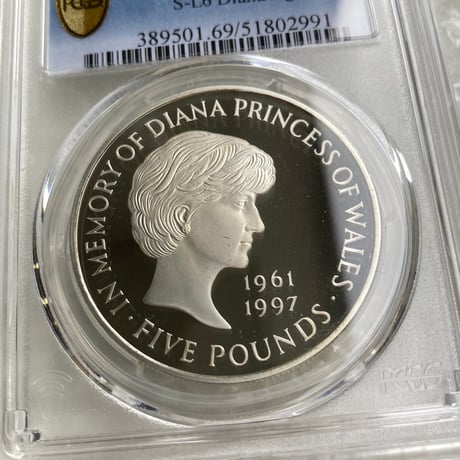 PCGS鑑定PR69DCAM 1999年 イギリス ダイアナ妃追悼祈念 5ポンド銀貨 S-L6 シルバープルーフコイン 英国 ロイヤルミント