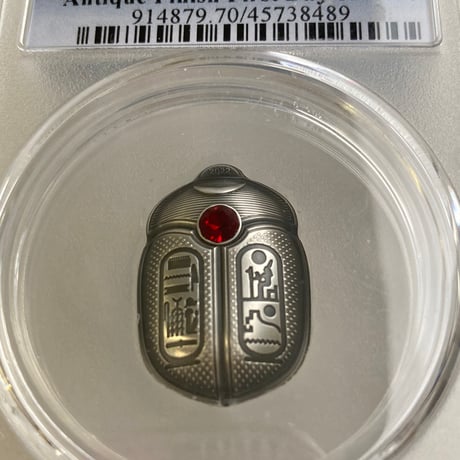 【PCGS鑑定MS70+FDI】古代エジプト スカラベ 2022年 パラオ共和国 発行即日鑑定 1オンス 5ドル銀貨 シルバーコイン ラムセス2世 昆虫 フンコロガシ scarab RamsesⅡ