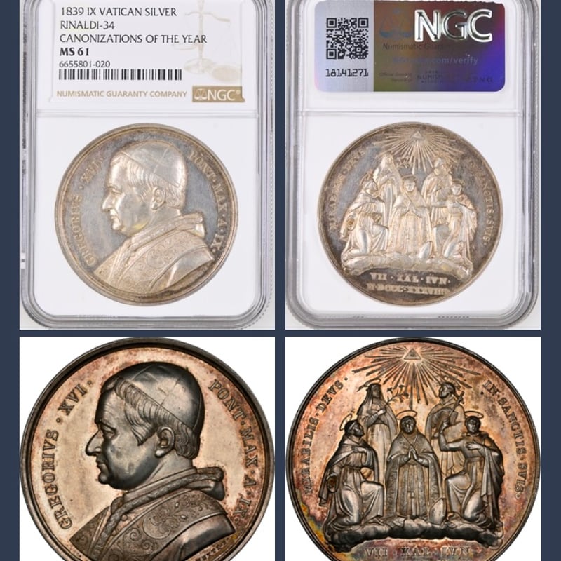 Top Pop・最高鑑定】NGC鑑定MS61 ヴァチカン バチカン市国 1839年