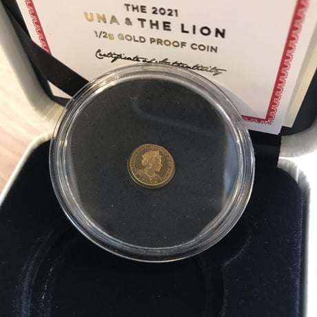 2021年度版 ウナとライオン セントヘレナ £2 金貨 ゴールド プルーフコイン Una and the Lion 1/2g gold proof coin st.helena