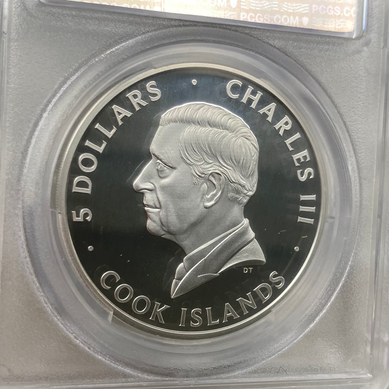 PCGS PRDCAM 70 クック諸島 銀貨 ハート型 薔薇アンティーク