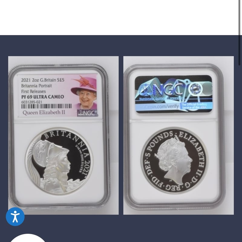 特別出品 【NGC鑑定PF69】2オンス銀貨 2021年 プレミアムブリタニア