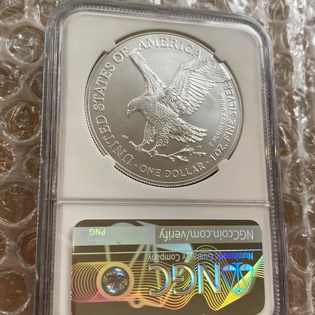 【新鑑定基準NGCX】MS10評価 2023年 イーグル銀貨 シルバーコイン 米国 アメリカ FDI 発行即日鑑定