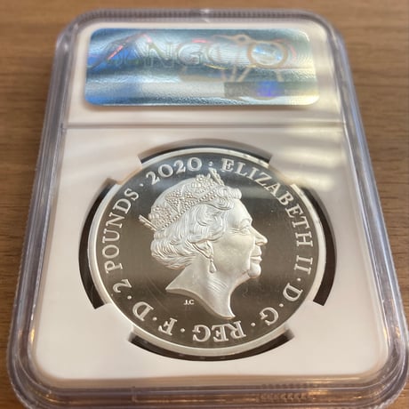 NGC鑑定PF70+FR デビッドボウイ 1オンス 2ポンド カラー銀貨 シルバープルーフコイン 英国 イギリス ロイヤルミント david bowie royalmint