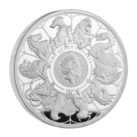 コンプリーター版 2021 クイーンズビースト 5オンス 10ポンド銀貨 プルーフコイン シルバー QUEEN'S BEASTS COMPLETER 5oz Silver coin