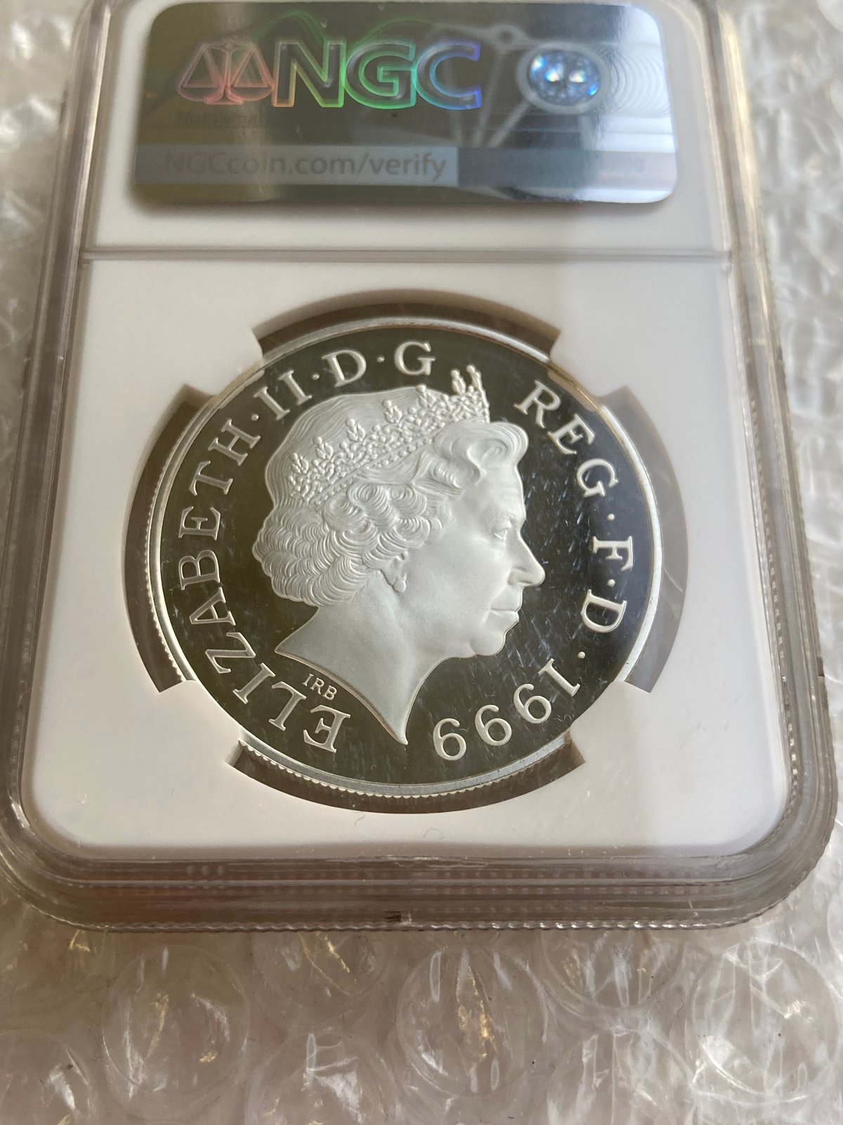 NGC鑑定PF69UC 1999年 イギリス ダイアナ妃追悼祈念 5ポンド銀貨