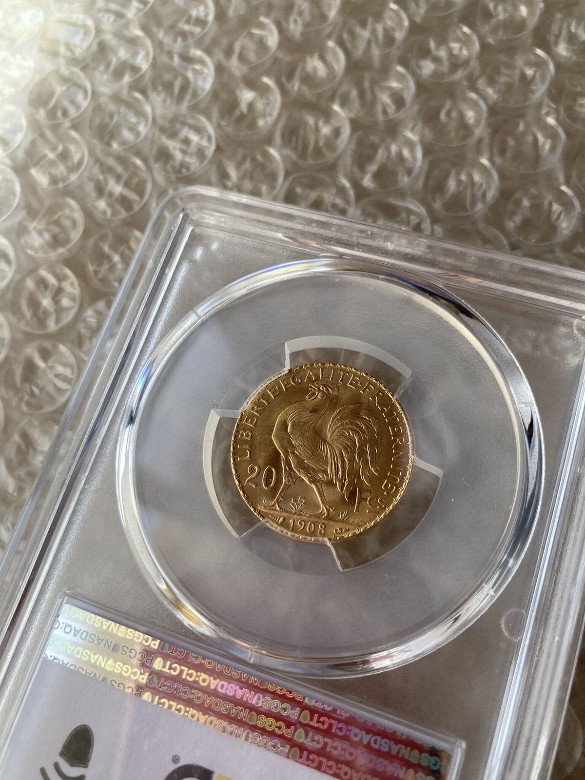1908年・PCGS MS66+】フランス 20フラン ルースター金貨 ゴールド アン