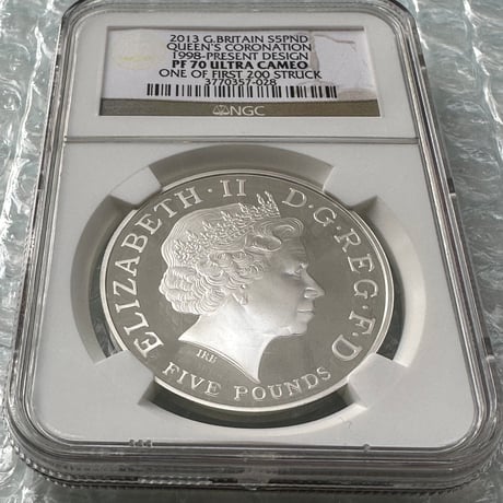 NGC鑑定PF70 2013年 エリザベス女王 戴冠60周年記念 5ポンド銀貨 英国 イギリス ロイヤルミント シルバープルーフコイン QUEEN'S CORONATION