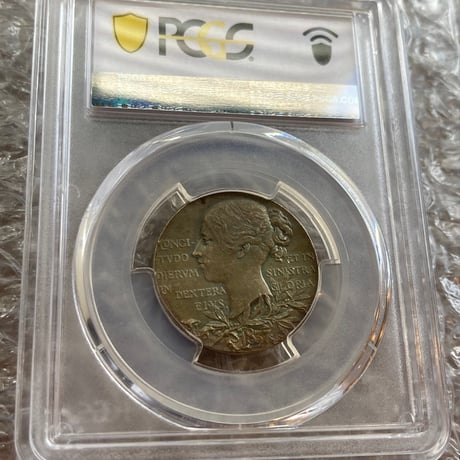 PCGS鑑定SP63 マット版 1897年 ヴィクトリア女王 ダイヤモンドジュビリー 銀 アンティーク シルバーメダル 26mm ヤングヘッド ※コインではない