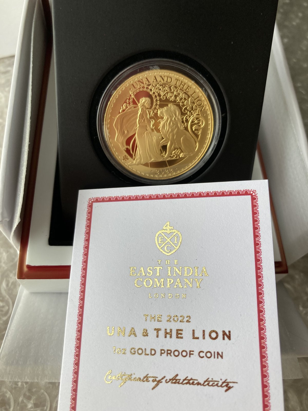 2022年度版 ウナとライオン セントヘレナ 1オンス金貨 ゴールド