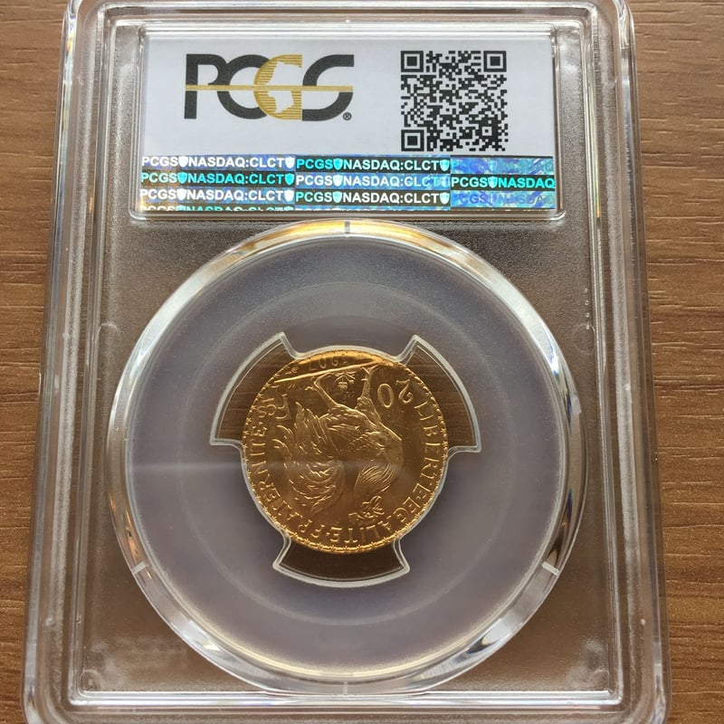 1911年 フランス 20フラン 金貨 PCGS MS66+ PCGS MS66+】フランス 1907年 20フラン ルースター金貨 コイン