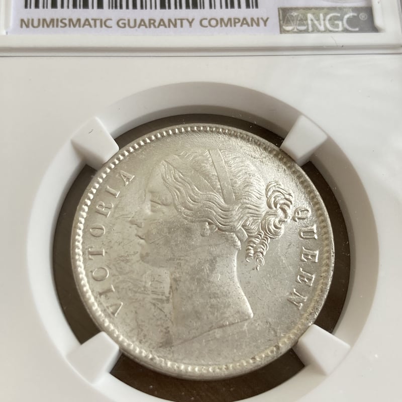 1840 イギリス領インド 1ルピー銀貨 ヤングヘッド ヴィクトリア MS62