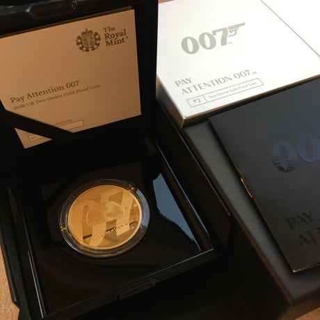 2オンス金貨 ロイヤルミント 007 ジェームズ・ボンド 第2貨 200ポンド金貨 ゴールドプルーフコイン 英国 james bond pay attention