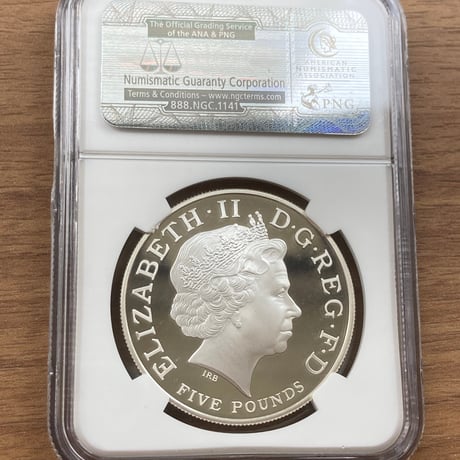 NGC鑑定PF70UC ロイヤルミント ピストルッチ 2013年 イギリス セントジョージ 竜退治 5ポンド銀貨 シルバープルーフコイン エリザベス女王