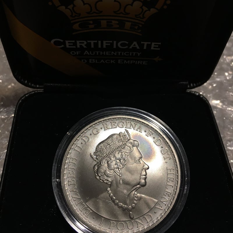 2020年セントヘレナウナとライオンプルーフ銀貨ゴールドブラックエンパイア