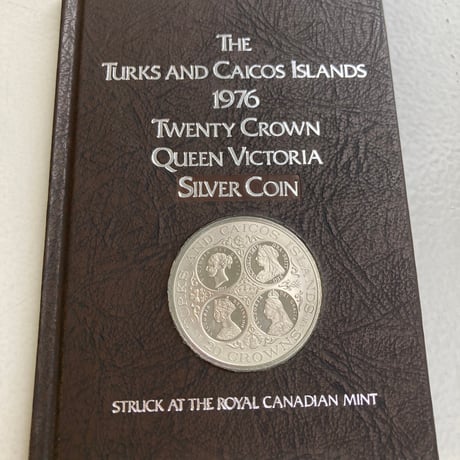 1976年 タークス・カイコス諸島 イギリス領 ヴィクトリア女王 20クラウン銀貨 シルバーコイン 裏面エリザベス女王 本