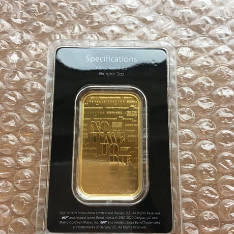 007 1オンス 金 ゴールドバー 英国 イギリス ロイヤルミント James Bond 1oz gold bar Royal Mint インゴッド 延棒