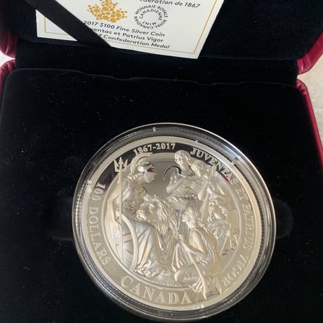 100ドル銀貨版 カナダのウナとライオン 10オンス銀貨 シルバーコイン 2017 建国150周年記念 1867年コンフェデレーション カナディアンミント 造幣局