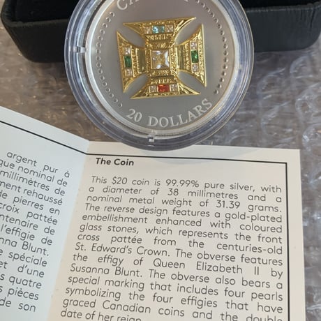 カナダ造幣局 聖エドワード王冠・クラウン銀貨 2023年 マットプルーフシルバーコイン 20ドル ロイヤル カナディアンミント エリザベス女王