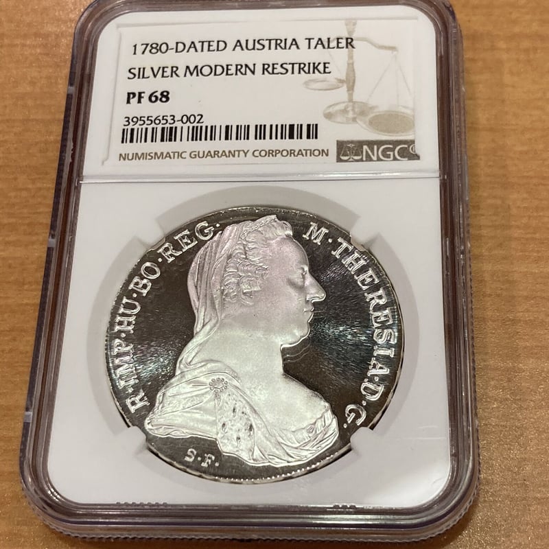 NGC鑑定PF68】1780年 マリアテレジア ターラー銀貨 オーストリア 