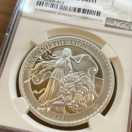 NGC鑑定PF70 ウナとライオン 2021年 イギリス領セントヘレナ造幣局 通常版 1オンス銀貨 シルバー プルーフコイン Una Lion