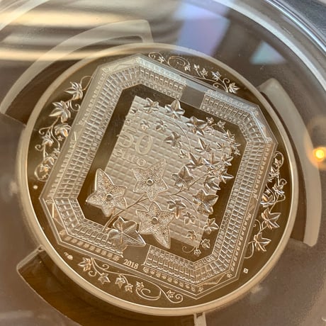 BOUCHERON ブシュロン 公式 フランス造幣局 PCGS鑑定PR67 2018年 50ユーロ銀貨 シルバー プルーフコイン 仏 フレンチミント ナンバリング有
