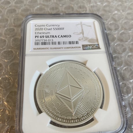 【NGC鑑定PF69】イーサリアム チャド共和国 CFAフラン 1オンス 銀貨 プルーフ版 シルバーコイン 暗号資産 暗号通貨 仮想通貨 クリプトアセット Ethereum