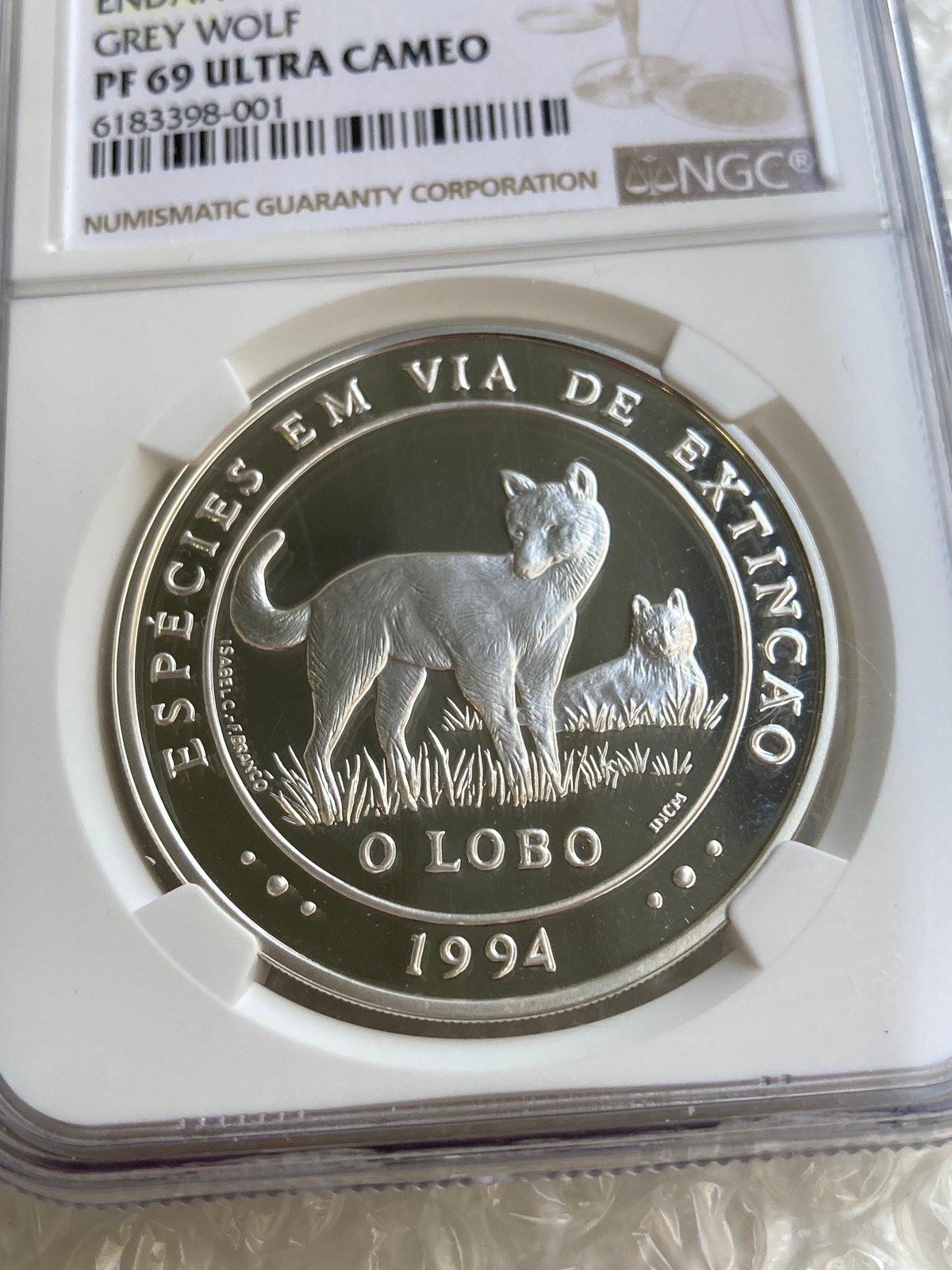 灰色オオカミ 狼 ポルトガル 1994年 絶滅危惧種動物シリーズ 1000
