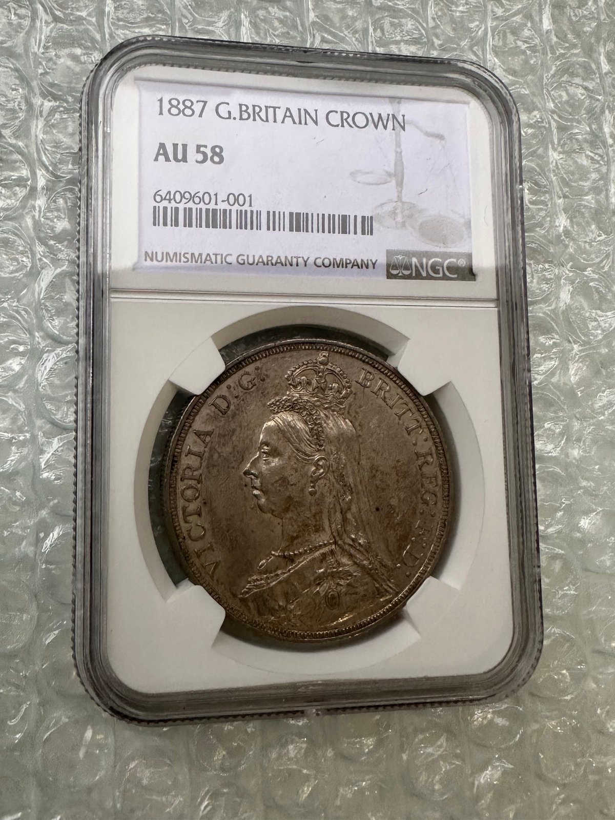 NGC鑑定AU58 ジュビリーヘッド 1887年 クラウン銀貨 NGC鑑定AU58 ジュビリーヘッド 1887年 クラウン銀貨