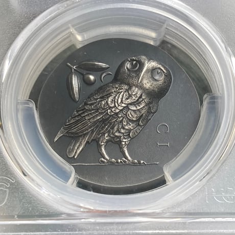 【PCGS鑑定MS70+FDI】アテネのフクロウ テトラドラクマ 1オンス ハイレリーフ銀貨 シルバーコイン クック諸島 アンティーク仕上げ  Athena's Owl Tetradrachm
