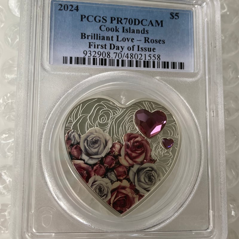 PCGS PR70DCAM ハート型コイン クック諸島 2025年 PCGS PR70DCAM ハート型コイン クック諸島 2025年