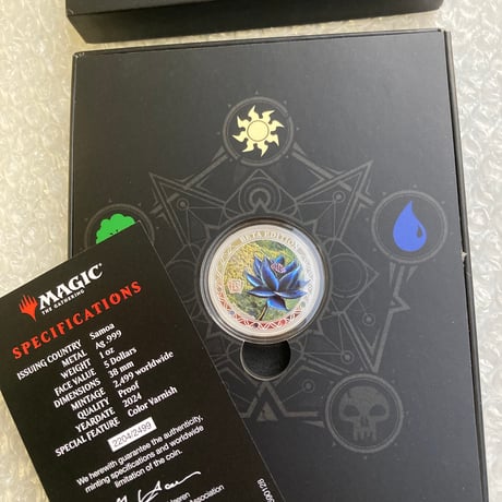【箱ケース・COAあり】 MTG公式 ブラックロータス ベータ版 マジックザギャザリング サモア造幣局 1オンス銀貨 シルバー プルーフコイン ×トレカ・トレーディングカードではない