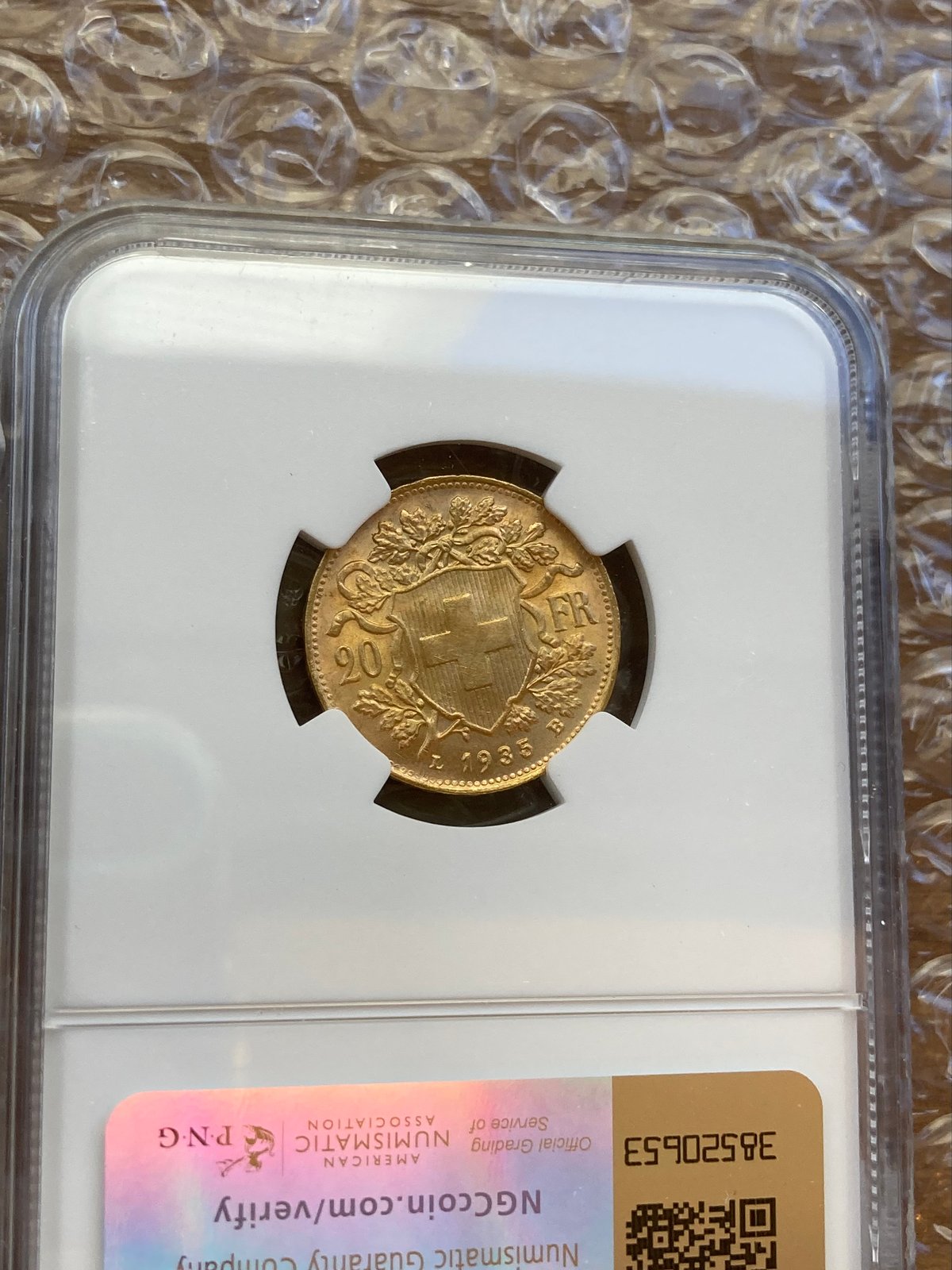 1935年LB スイス 20フラン金貨 ゴールド アルプスの少女 1935年LB スイス 20フラン金貨 ゴールド アルプスの少女