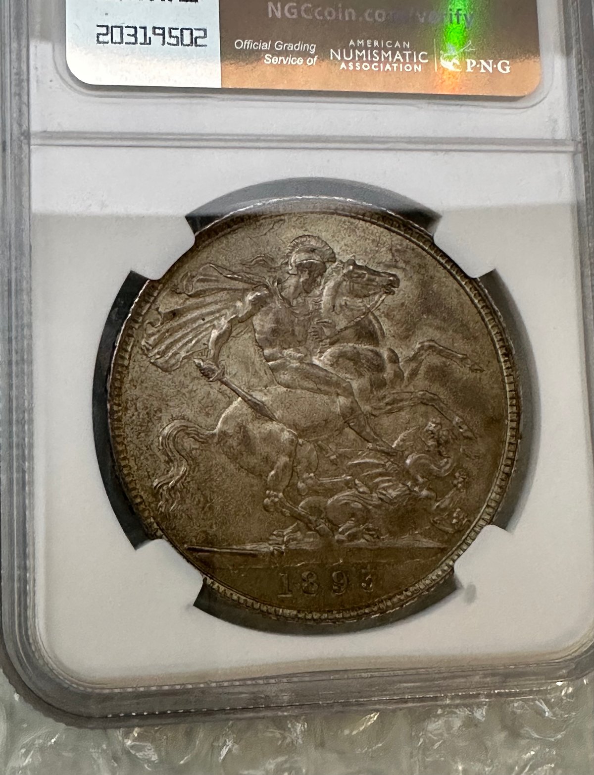 NGC鑑定MS62 クラウン銀貨 ヴィクトリア女王 1893年 ヴェール NGC鑑定MS62 クラウン銀貨 ヴィクトリア女王 1893年 ヴェール