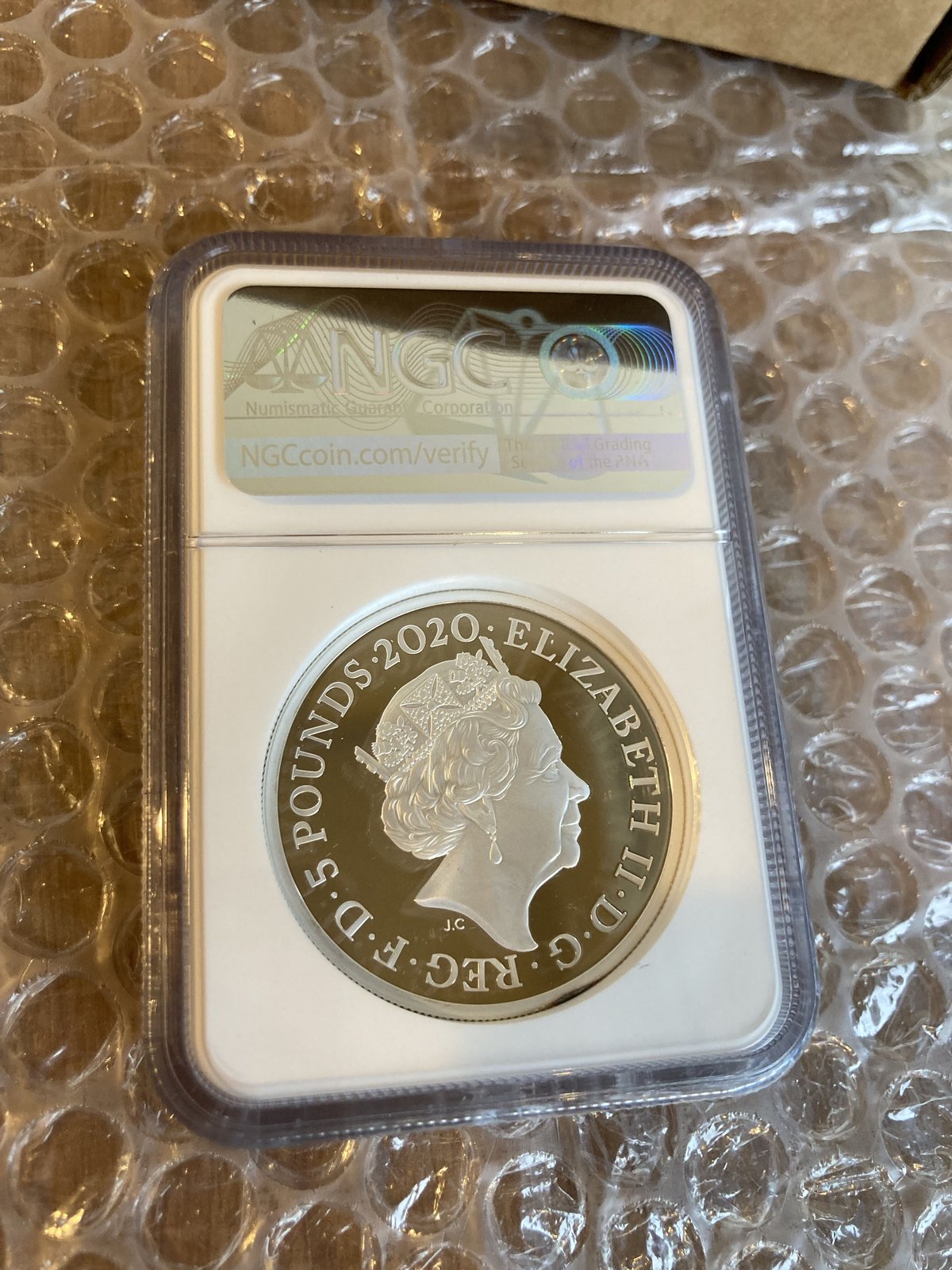 NGC鑑定PF70UC】ロイヤルミント 2020 スリーグレイセス 2オンス £5銀貨