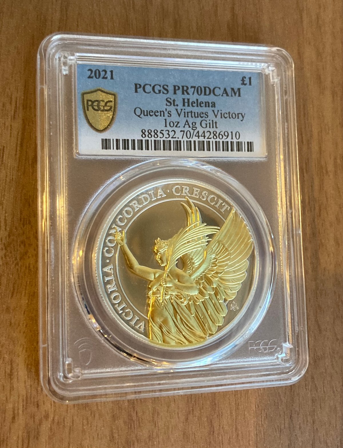 2021年 セントヘレナ 女王の美徳 勝利の女神 ￡100 PCGS MS70