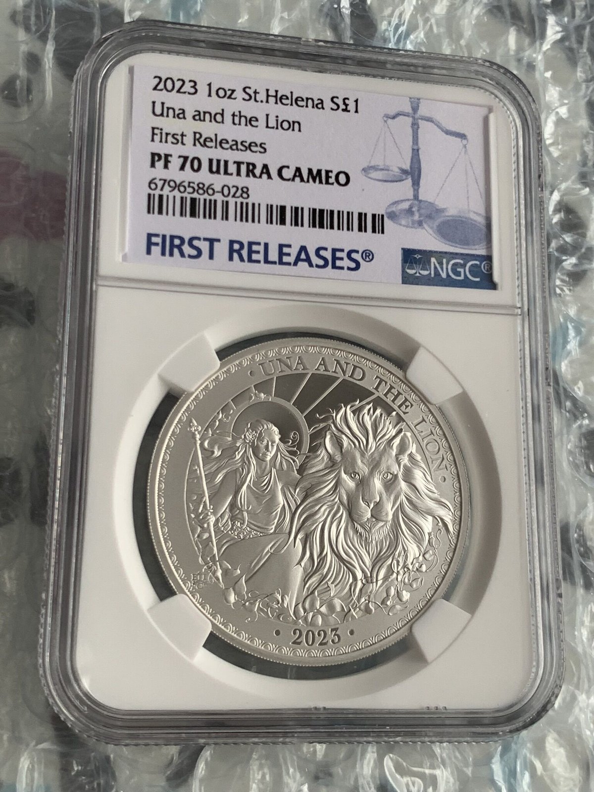 FR PF70 2021 ウナとライオン 銀貨 イギリス セントヘレナ NGC